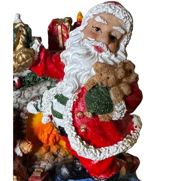 Santa Claus Christmas Music Box Plays We Wish You a Merry Christmas Vintage - Picture 6 of 6